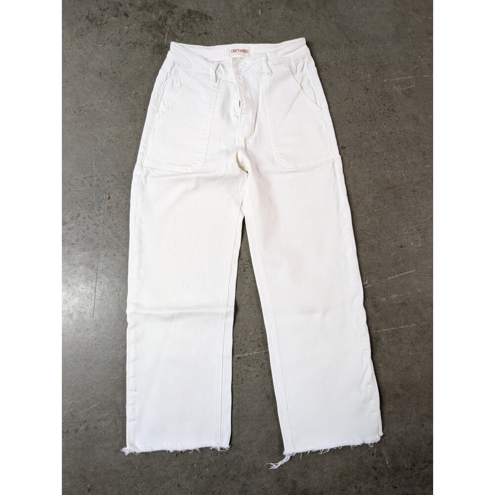 Driftwood - Wide leg Cropped Jeans / white / size 28